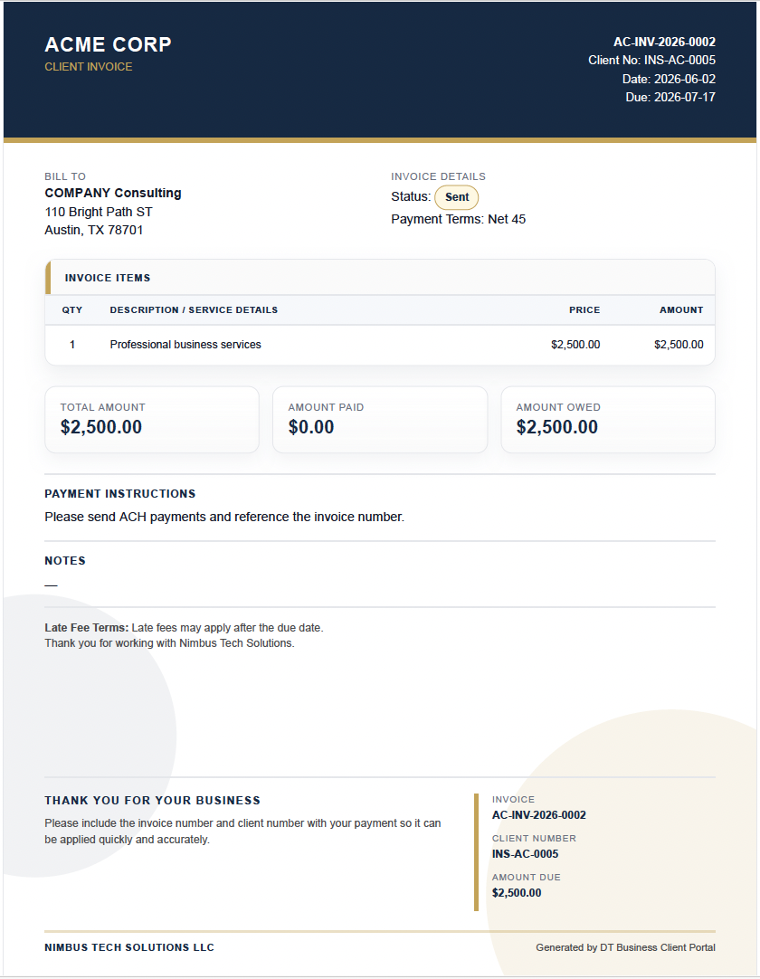 Accounts Receivable workspace preview